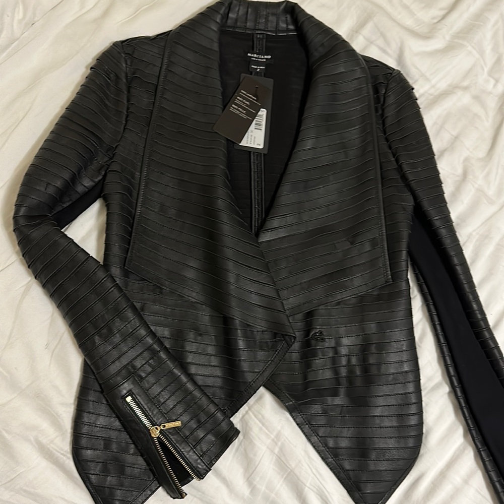 Marciano Shayna Drape Leather Jacket